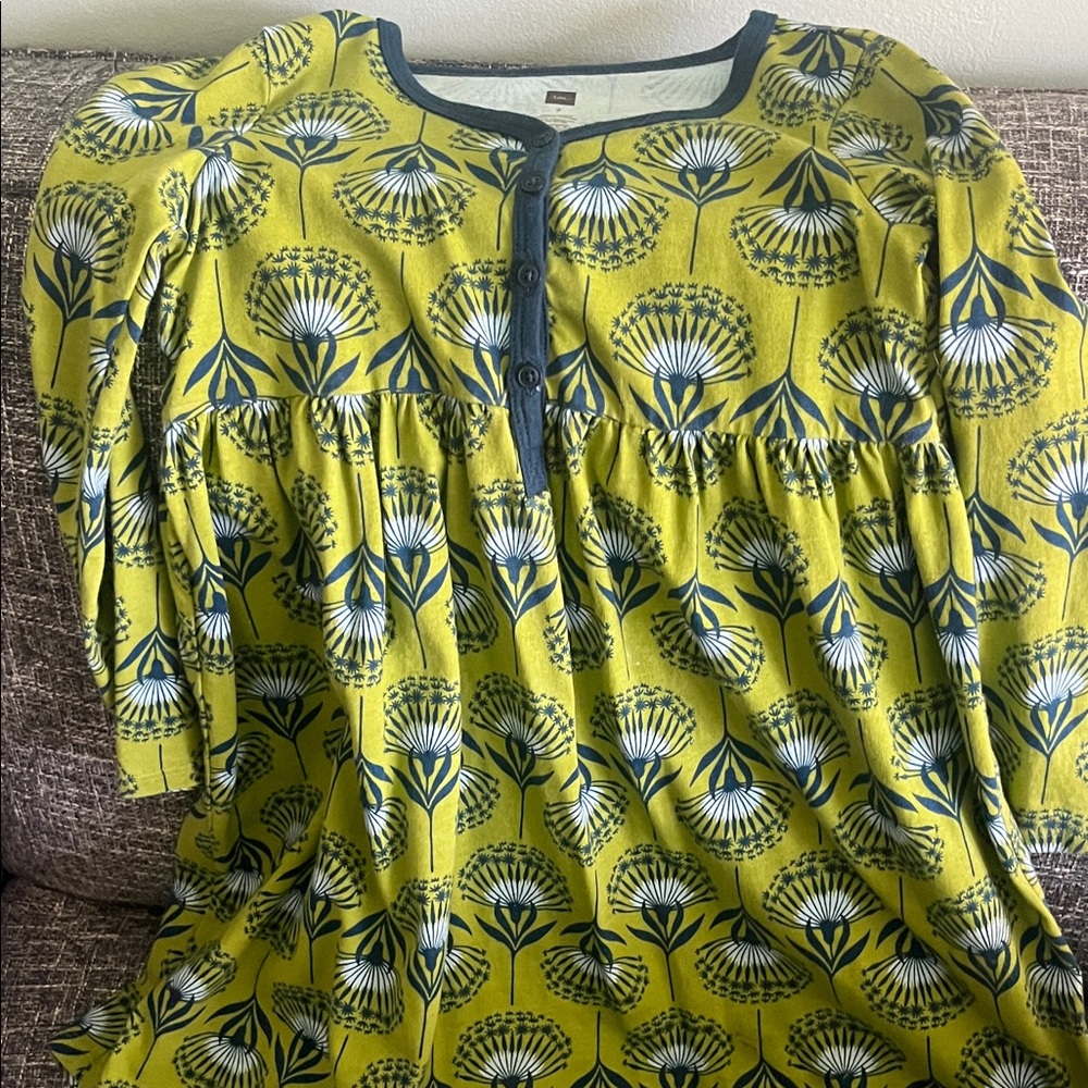 Tea Collection Green and Blue Patterned Top